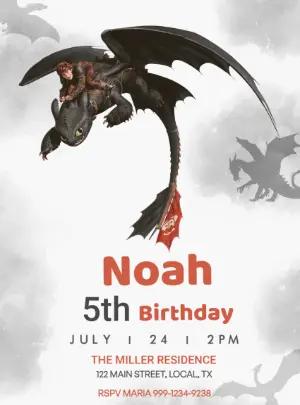 Dragon Rider Birthday Party Invitation | Editable Template