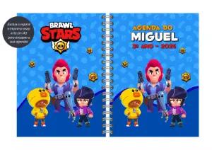 Capa de Agenda Brawl Stars com Personagens para Editar Online