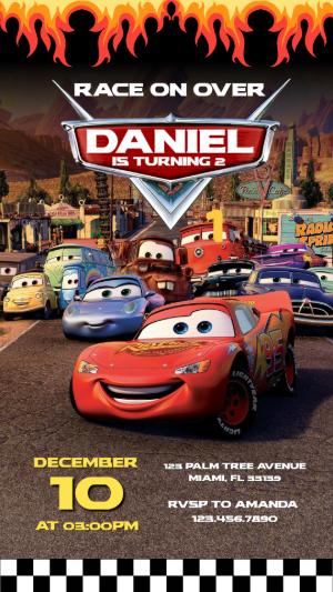 Cars Movie Birthday Invitation | Editable Racing Party Template