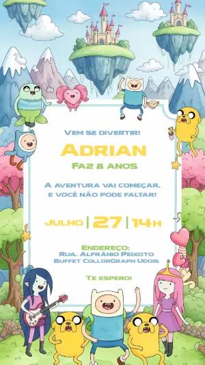 Convite de Aniversário Hora da Aventura para Editar Online