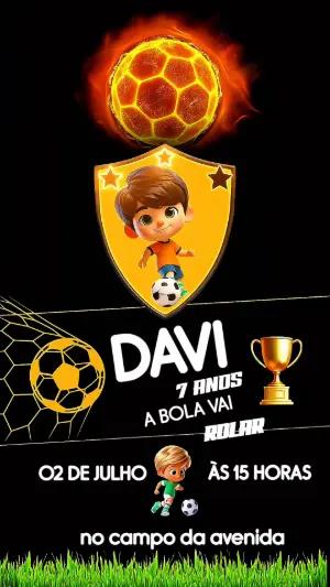 Convite Animado de Aniversário Futebol para Editar Online