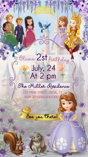 Sofia the First Birthday Invitation | Editable Digital Template