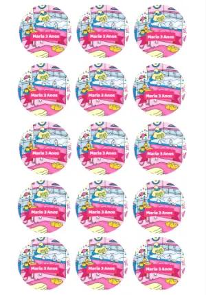 Tag de Aniversário Infantil Estilo Fofo para Editar Online