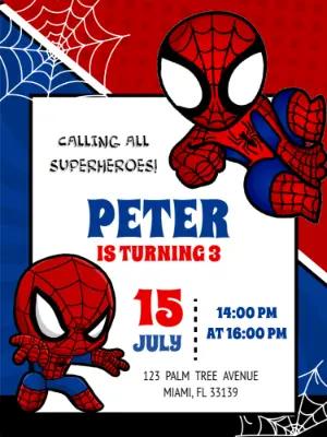 Spider-Man Birthday Invitation Video to Edit