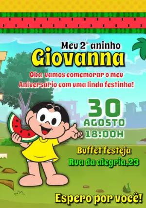 Convite Aniversário Magali Melancia para Editar Online