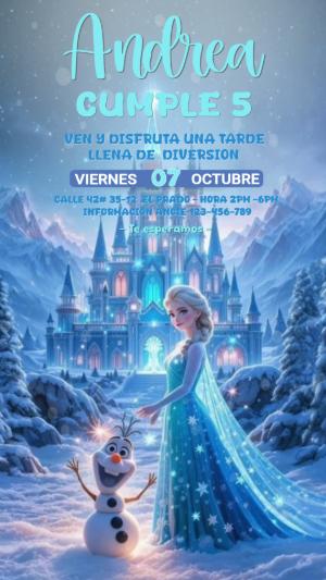 Video Invitación de Cumpleaños Frozen para Editar Online