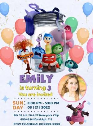 Colorful Inside Out Birthday Invitation to Edit Online