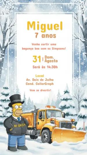 Convite de Aniversário Os Simpsons Homer para Editar Online