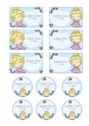 Etiqueta Escolar Digital Princesa Fofa para Personalizar