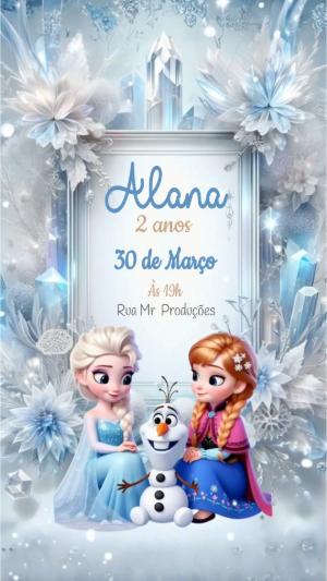 Convite Animado Aniversário Frozen para Editar