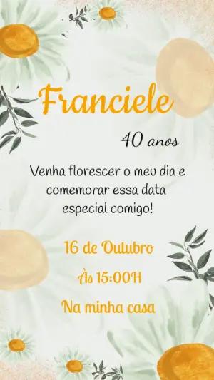 Convite Aniversário Jardim das Margaridas para Editar Online