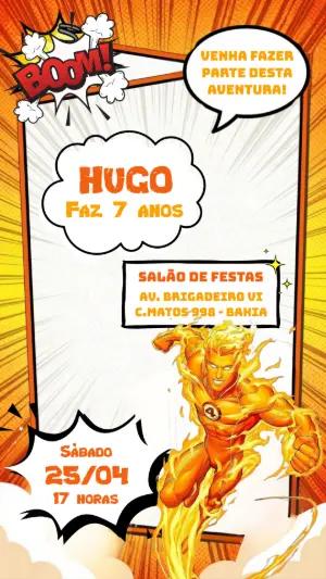 Convite de Aniversário Quareteto Fantástico Editável