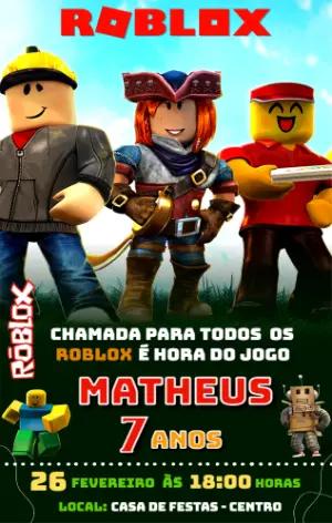 Convite de Aniversário Roblox Colorido para Editar Online