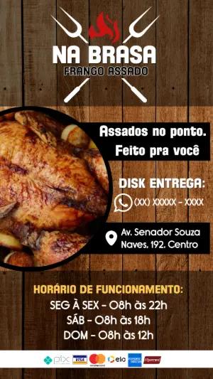 Flyer Editável para Frango Assado: Divulgue seu Restaurante