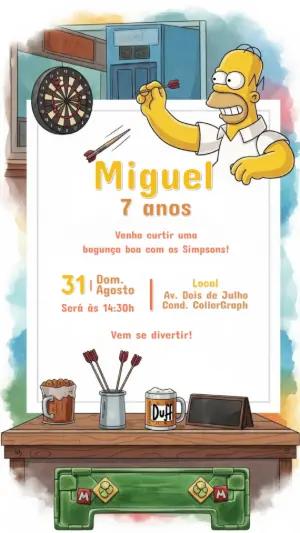 Convite de Aniversário Os Simpsons com Homer para Editar Online