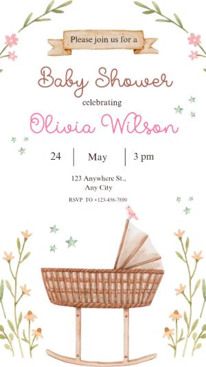 Boho Floral Baby Shower Invitation to Edit Online