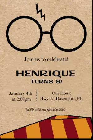 Wizard Birthday Invitation | Editable Magic School Template