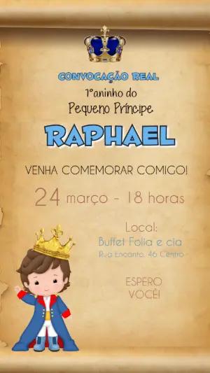 Convite de Aniversário Pequeno Príncipe Pergaminho Editável