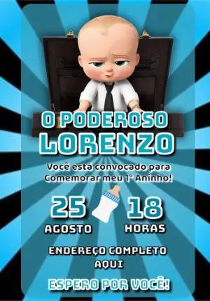 Convite de Aniversário Poderoso Chefinho para Editar Online