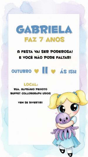 Convite Aniversário Meninas Super Poderosas para Editar Online