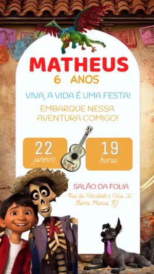 Convite Aniversário Viva a Vida é uma Festa para Editar Online