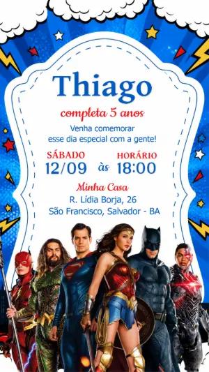 Convite de Aniversário Liga da Justiça para Editar