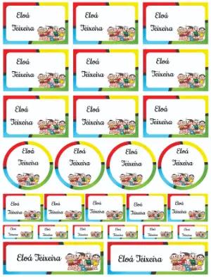 Kit de Etiquetas Escolares Turma da Mônica Editável