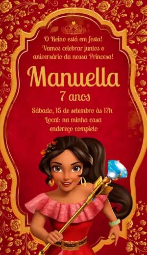 Convite Editável Aniversário Princesa Elena de Avalor