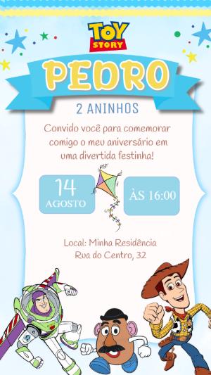 Convite de Aniversário Toy Story para Editar