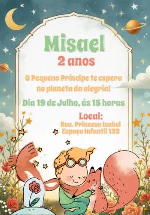 Convite Aniversário Pequeno Príncipe Editável Online