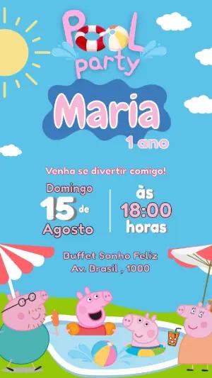 Convite de Aniversário Peppa Pig Editável