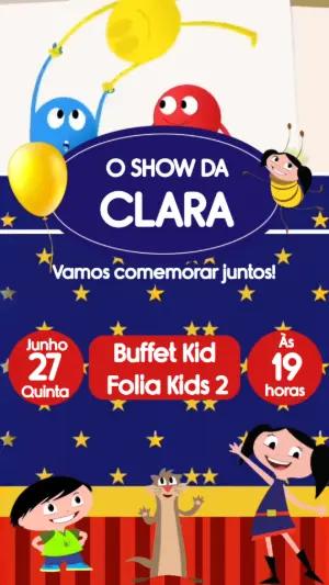 Convite Animado Aniversário Show da Luna para Editar Online