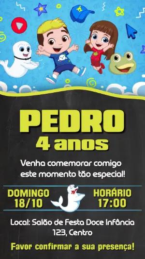 Convite Aniversário Luccas Neto e Gi para Editar Online