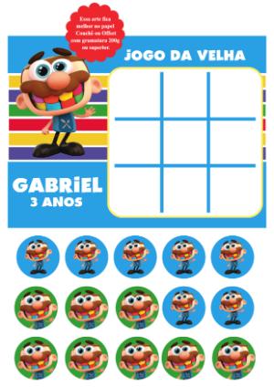 Lembrancinha Jogo da Velha José Comilão para Editar e Imprimir