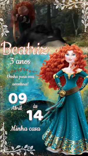 Convite Animado Aniversário Valente Merida para Editar Online