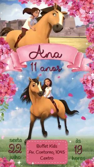 Convite Animado Aniversário Spirit para Editar Online