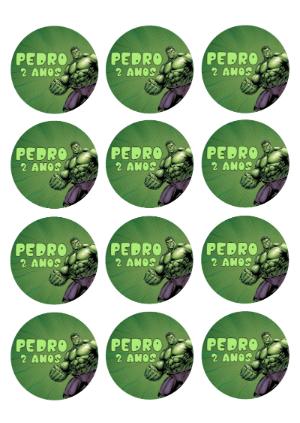 Festa Hulk: Adesivo Redondo Editável para Personalizar