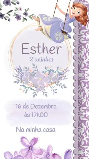 Convite de Aniversário Princesinha Sofia para Editar Online