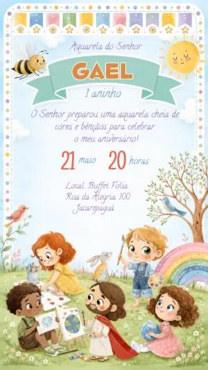 Convite Editável Aniversário O Maior Pintor do Mundo