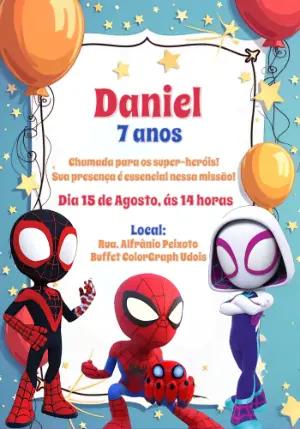 Convite Aniversário Spidey Amazing Friends para Editar Online