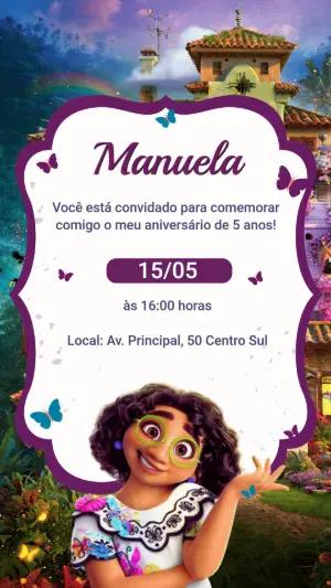 Convite de Aniversário Encanto com Mirabel para Editar