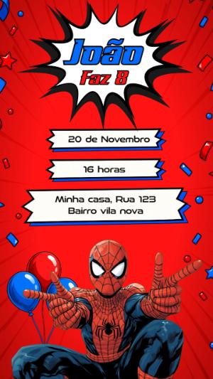 Convite Animado Homem Aranha Falante para Editar Online