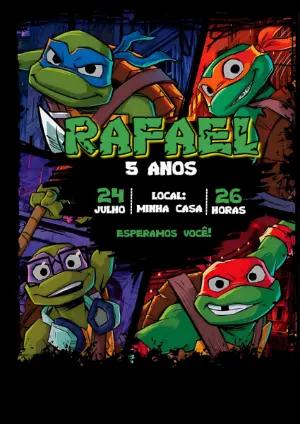 Convite de Aniversário Tartarugas Ninja para Editar Online