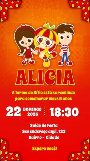 Convite Aniversário Sítio do Picapau Amarelo para Editar