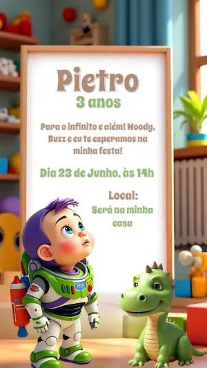 Convite de Aniversário Buzz Lightyear para Editar Online