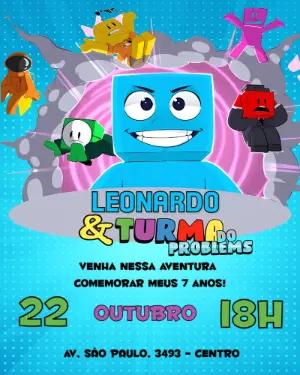 Convite Aniversário Infantil Turma do Problems para Editar