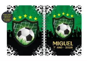 Capa de Agenda Futebol com Escudo para Editar Online
