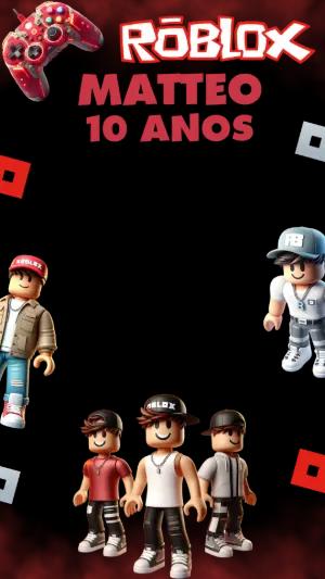 Moldura para Stories Roblox Gamer Vermelho para Editar