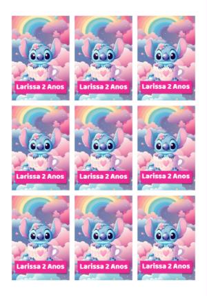 Tag Aniversário Stitch Fofo para Editar e Imprimir