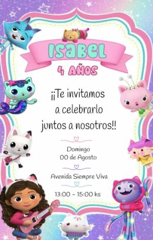 Invitación de Cumpleaños de La Casa de Gabby para Editar